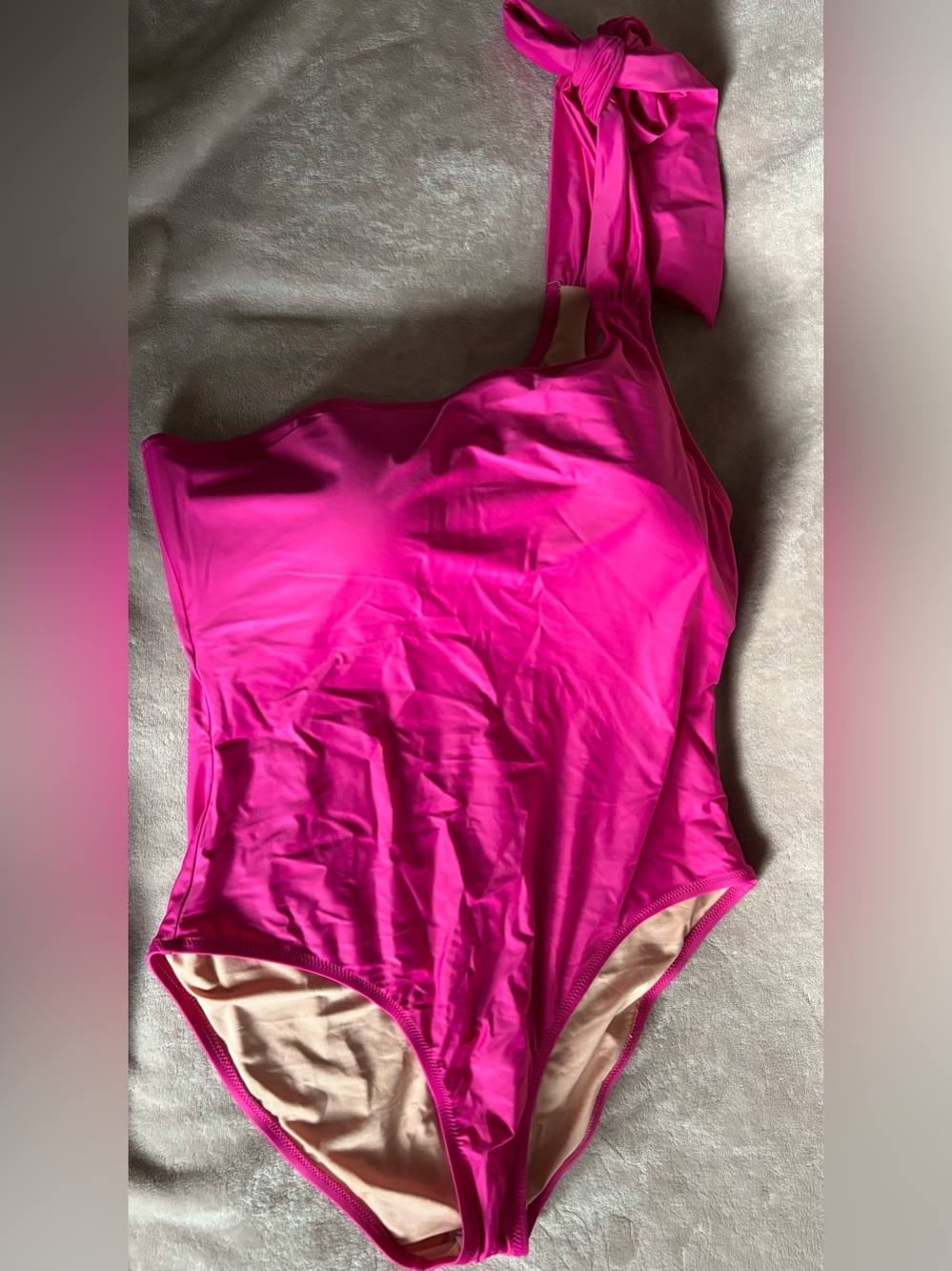 J. Crew Women’s Sexy One-Shoulder One-Piece Swimsuit Hot Pink 18 New
